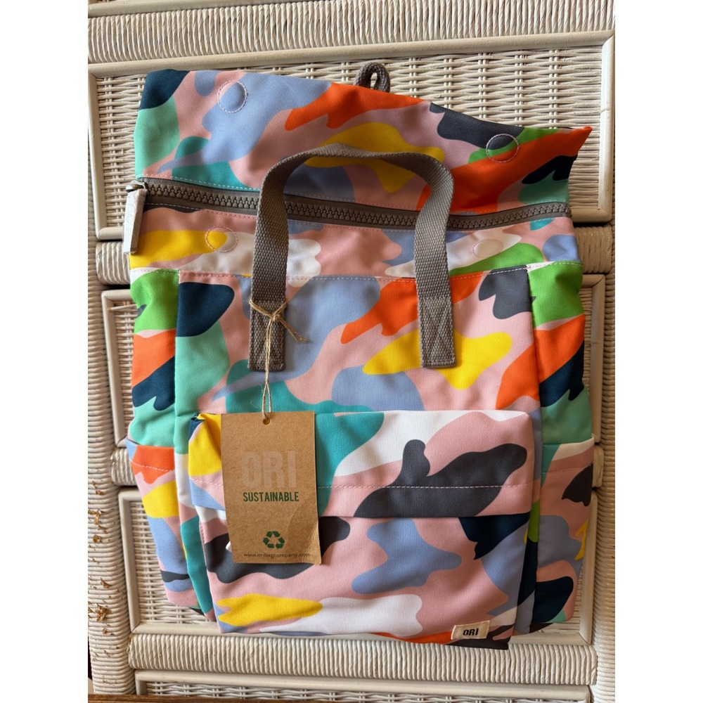 ORI London Canfield B Medium Mellow Camo Recycled Travel School Backpack NEW